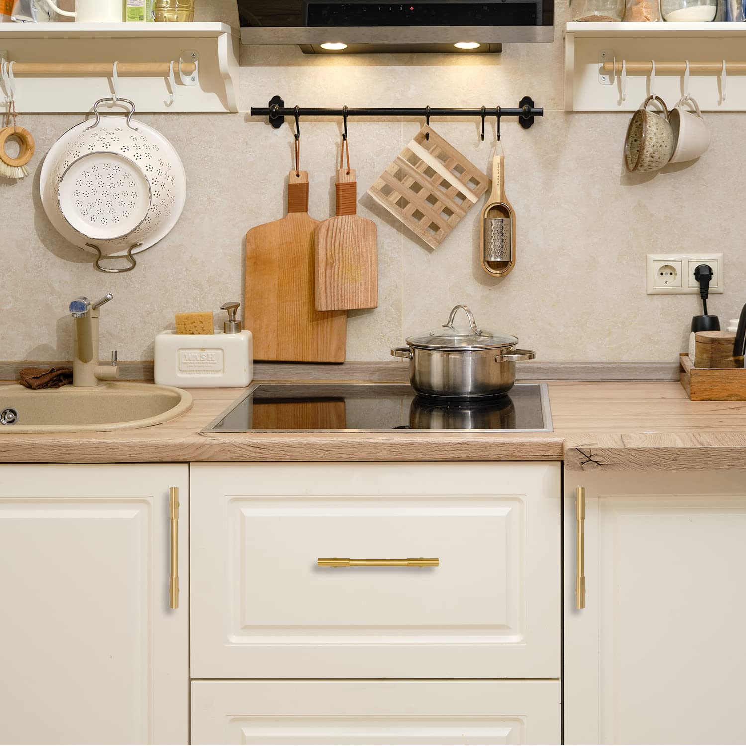 RZDEAL durable brushed brass finish adds timeless charm