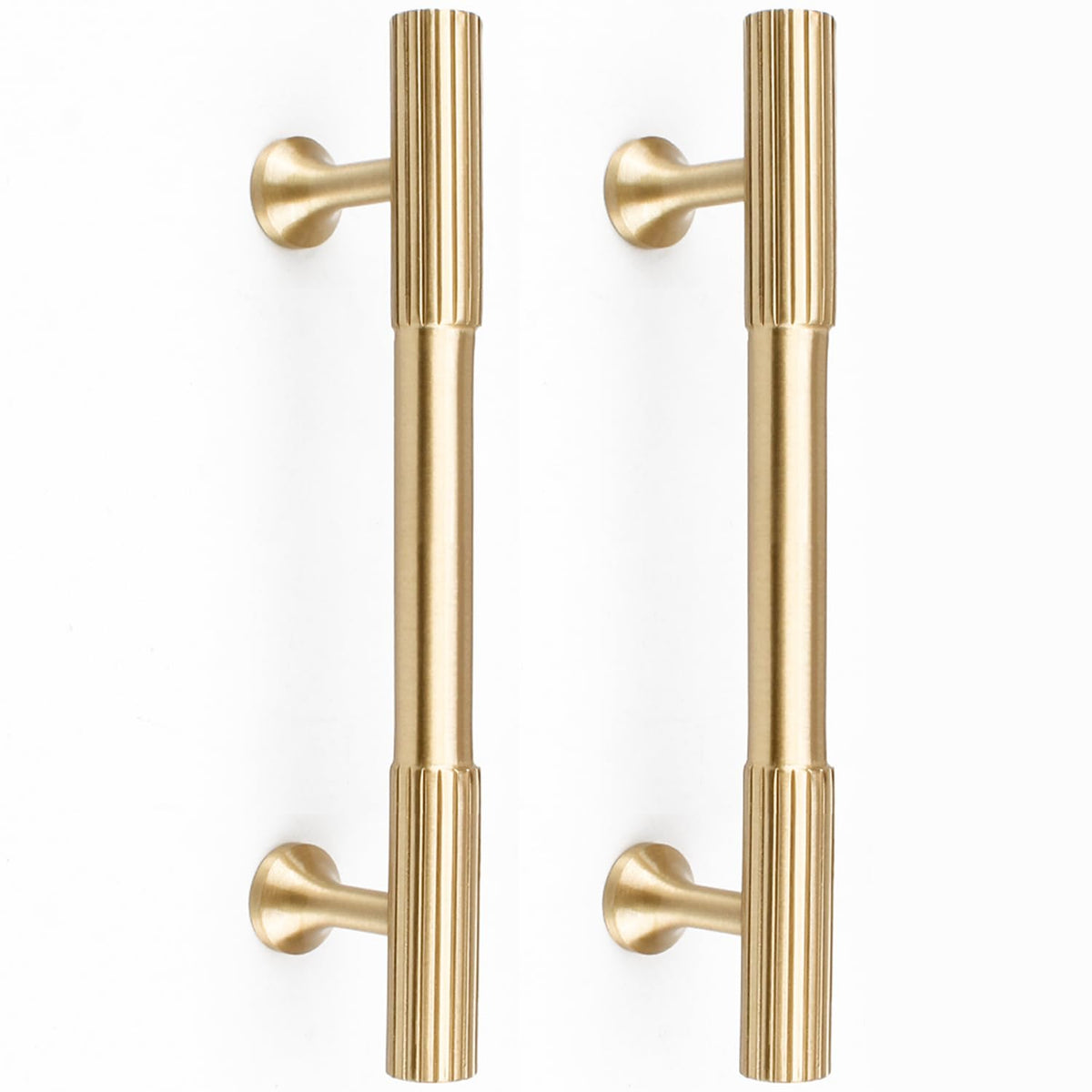 RZDEAL solid brass gold cabinet pull close-up showing brushed finish and premium feel