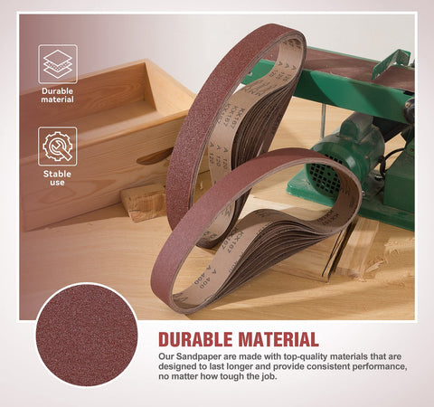 S SATC 2x42 belt 400 grit provides a pristine final gloss on wood and metal.