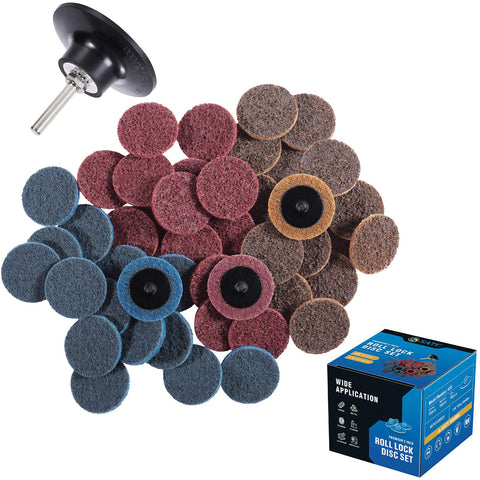 S SATC 46PCS sanding discs 2-inch roll-lock for efficient surface prep.