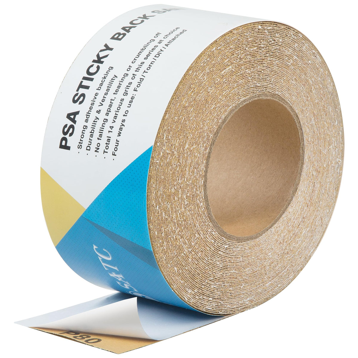 S SATC 80 Grit PSA longboard sandpaper roll for aggressive material removal on wood