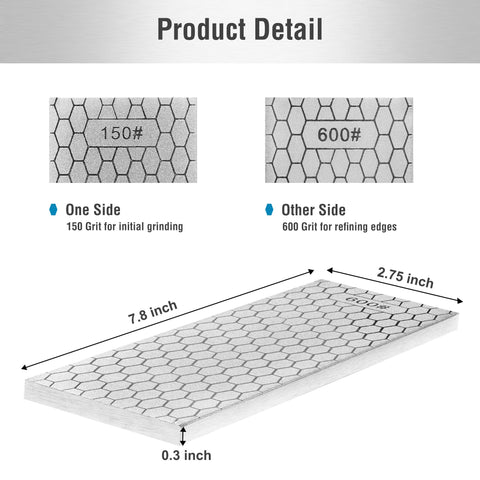 S SATC Diamond Sharpening Stone with 150/600 grit sides for coarse and fine sharpening