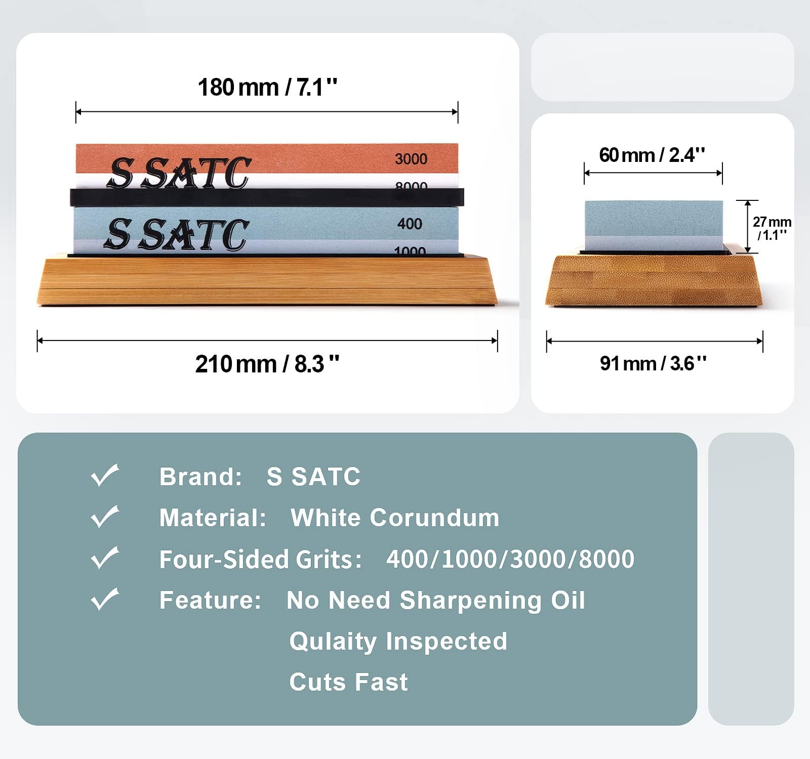 S SATC wood base stand provides secure stone support