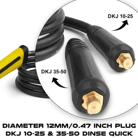 S SIMDER DKJ 10-25 DINSE plug enables quick, safe connections.