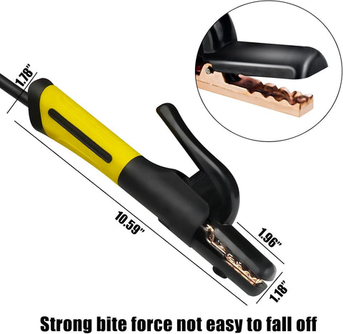 S SIMDER ground clamp with 9.8 ft lead provides stable grounding for consistent welds.
