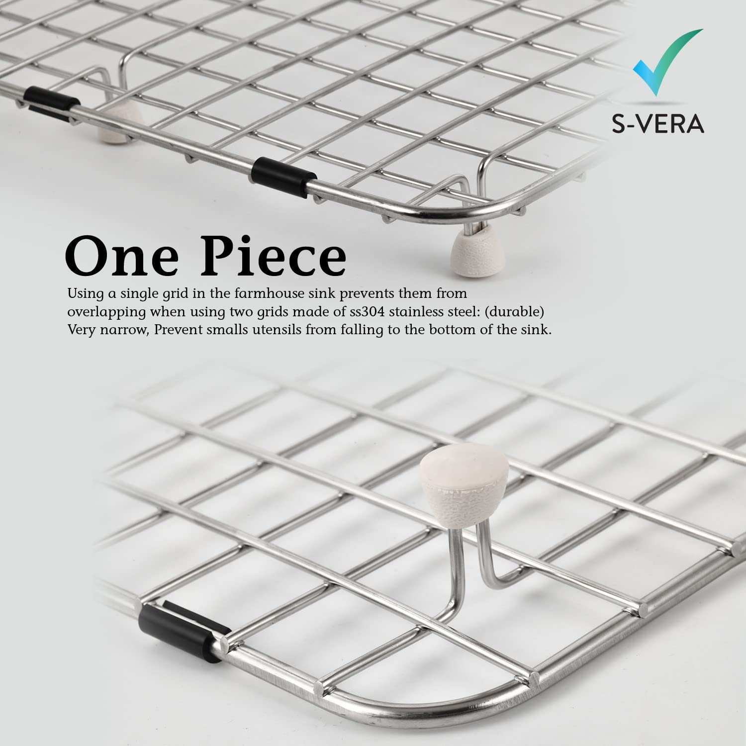 S-VERA side protectors guard the sink rim during rack handling.