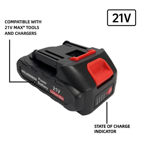 S7 21V battery with LED indicator shows remaining power at a glance.