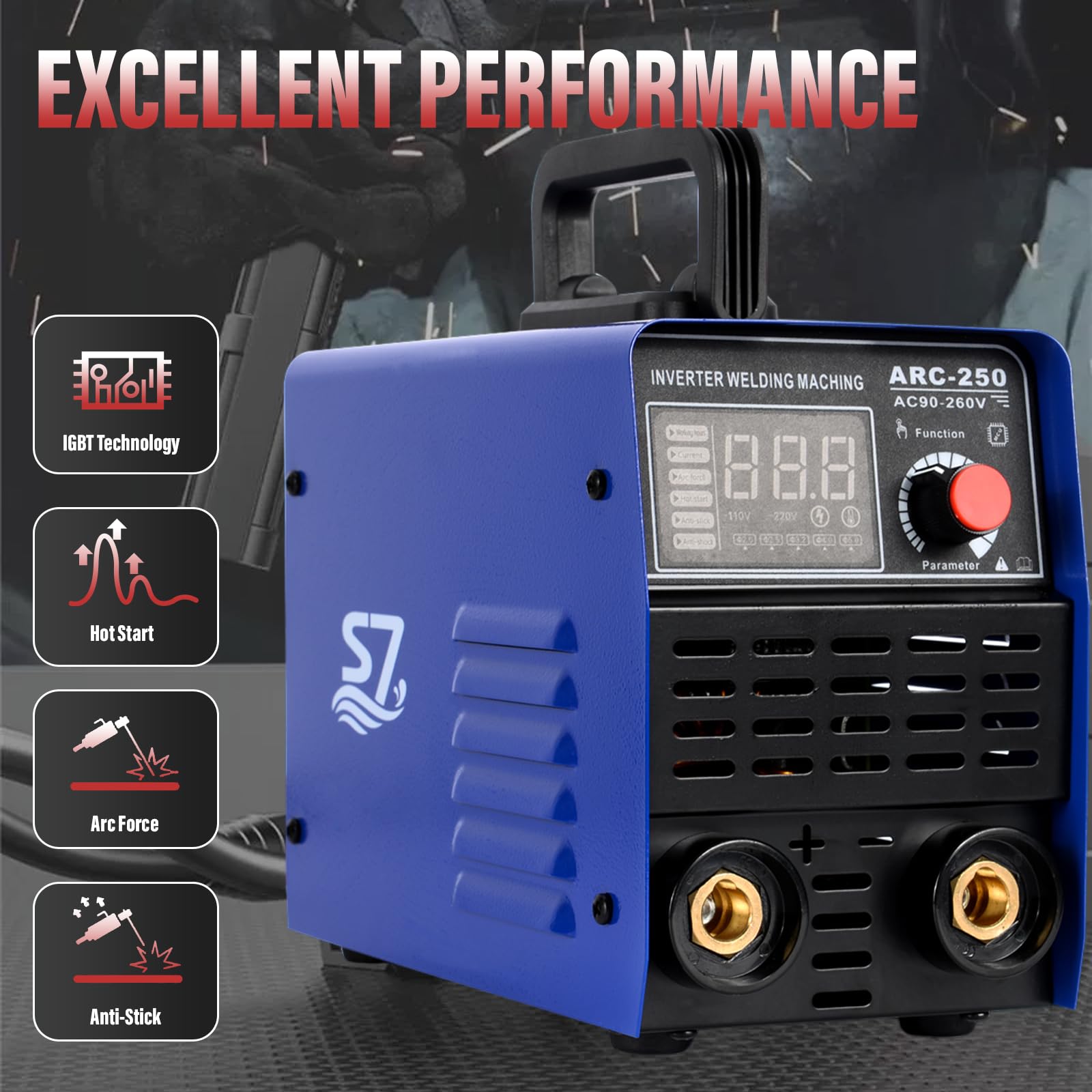 S7 250A LED digital panel enables fast, precise amperage adjustments