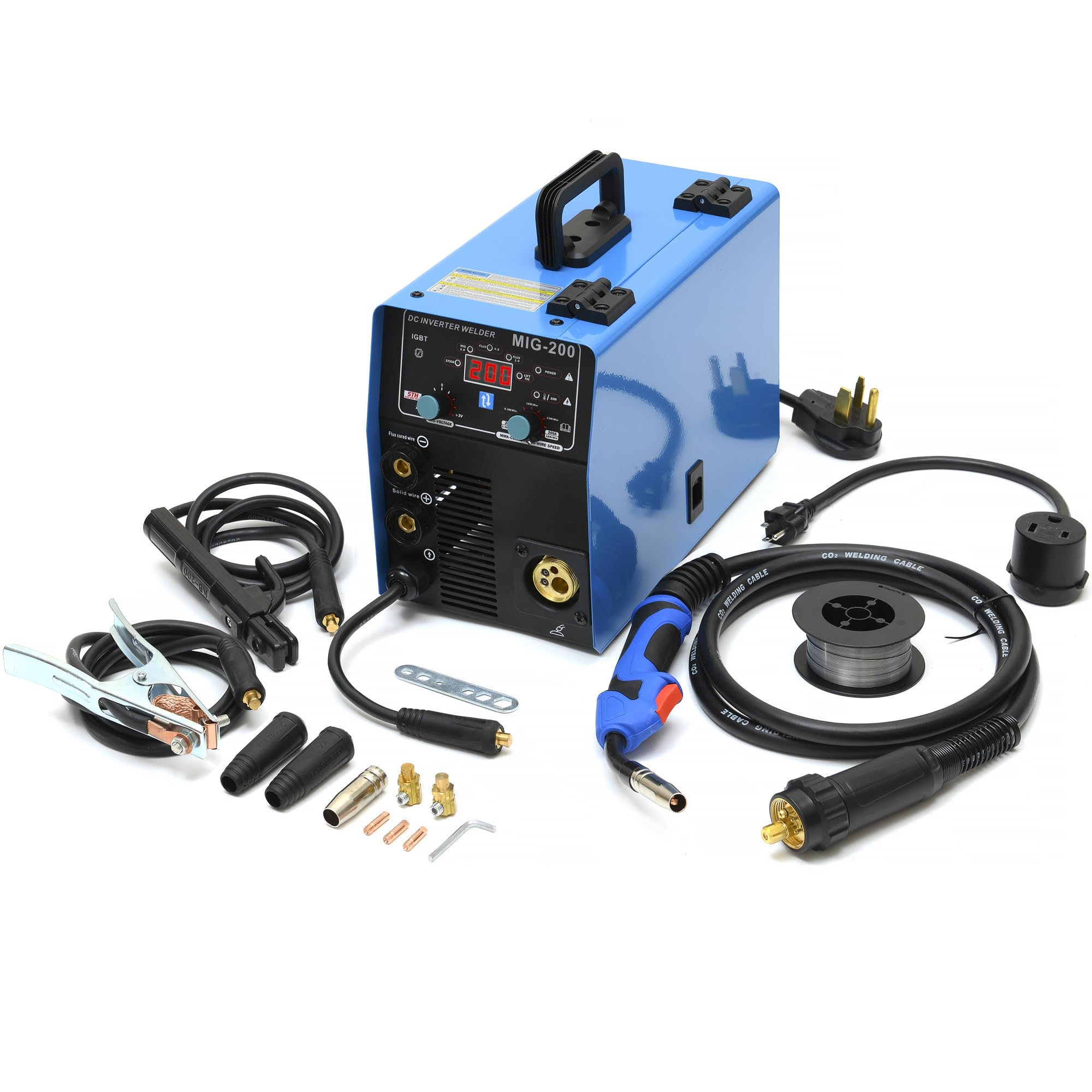 S7 MIG Welder 200A on a workbench for precise home repairs and projects.