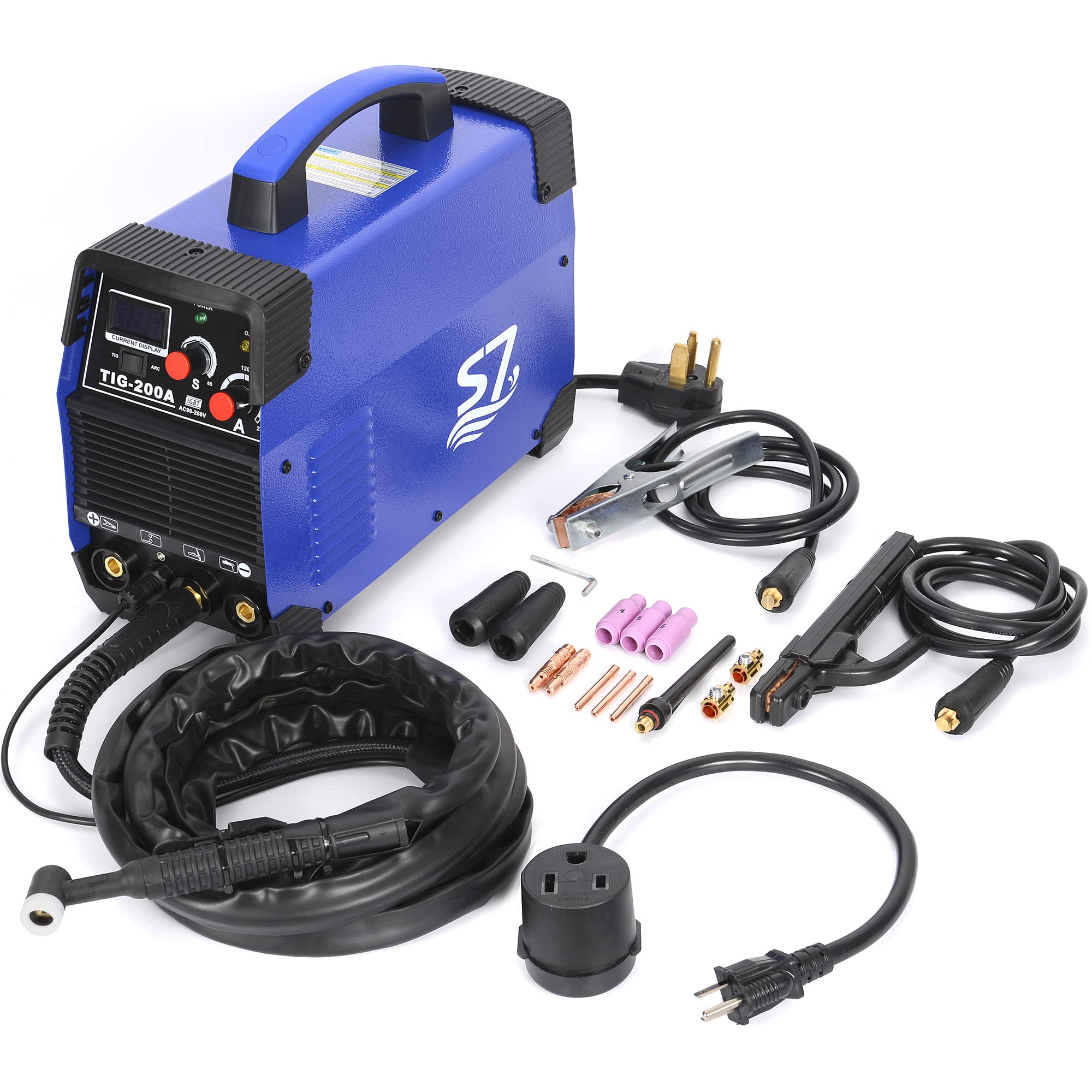 S7 TIG & ARC welder front view with compact body and clear LED display