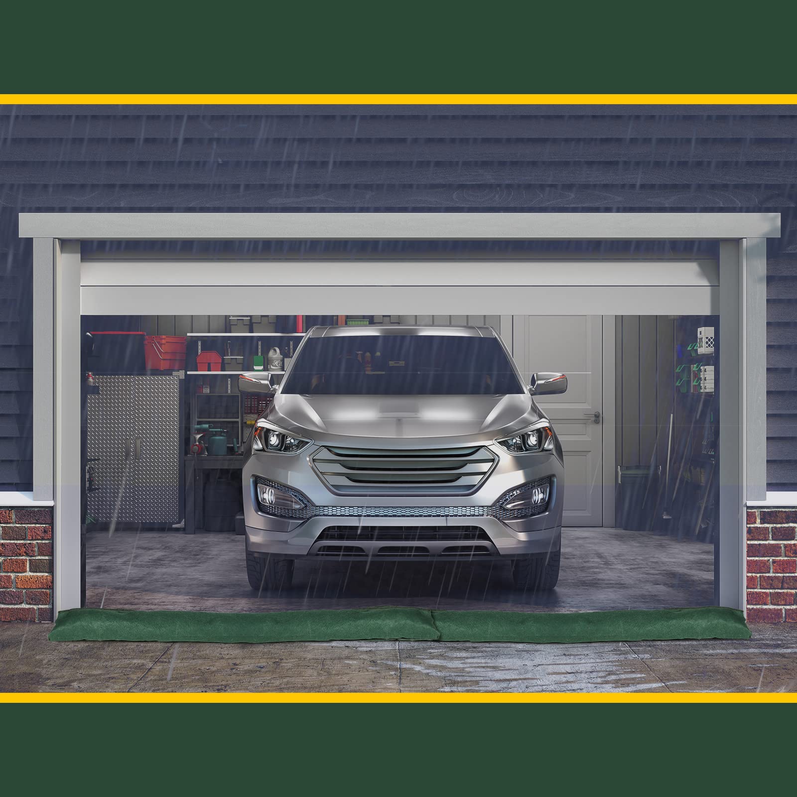 Sabary barrier blocks garage entrance floods and dripping water effectively.