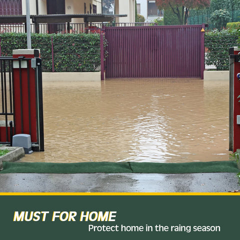Folded Sabary barrier stores compactly for easy non-rainy-season keeping.