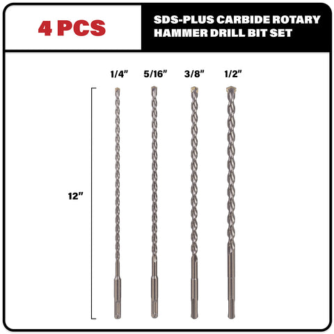 Sabre Tools 5/16x12 SDS Plus bit for efficient mid-size concrete holes.