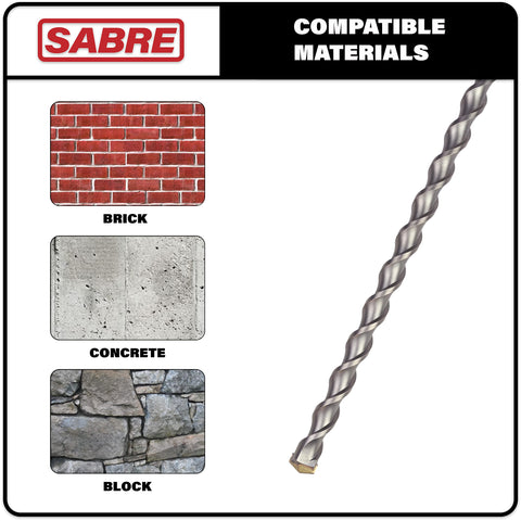 Sabre Tools drill bit ideal for brick and stone with extended life