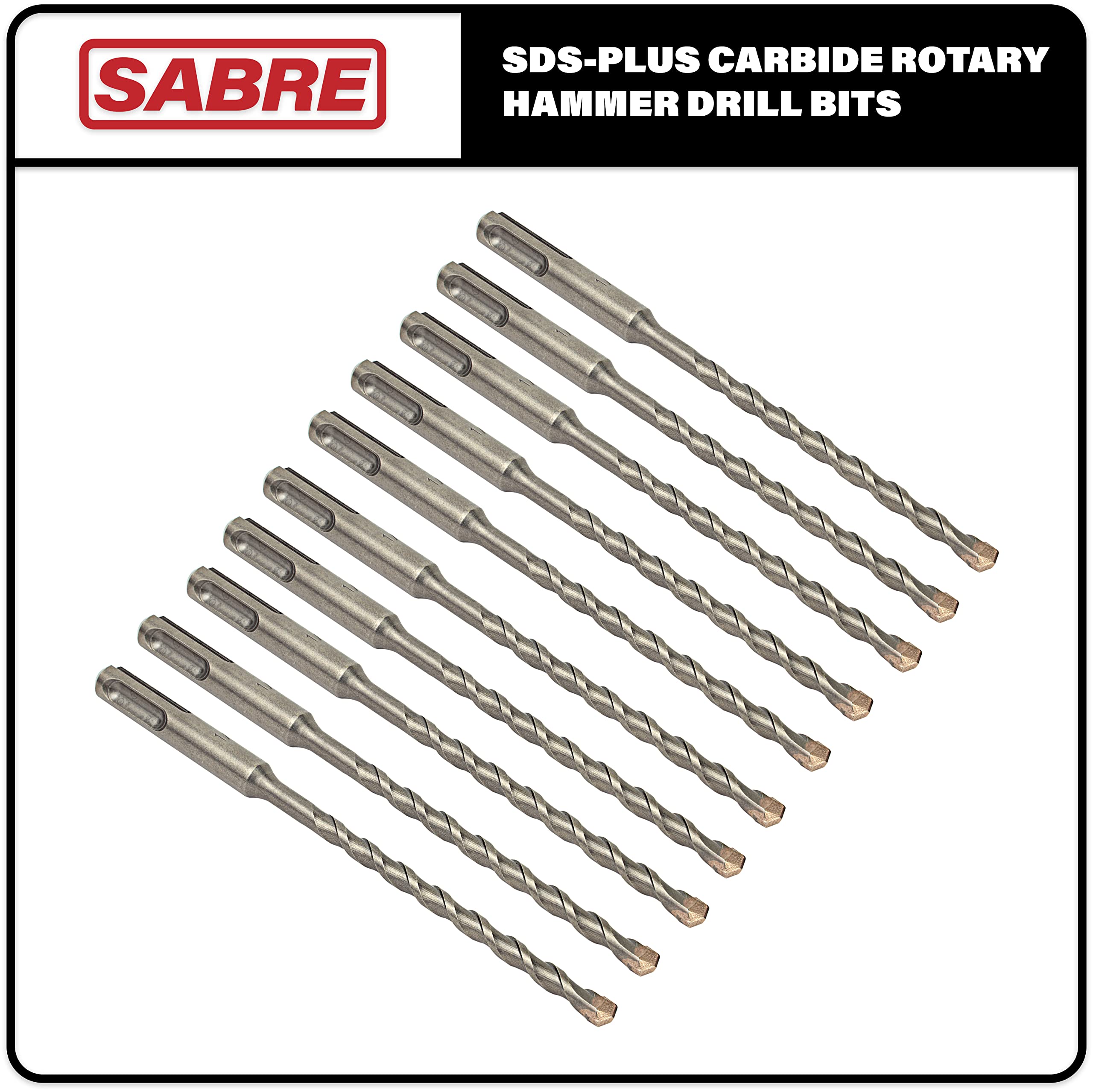 Sabre Tools self-centering carbide tip SDS Plus bit for fast cuts.