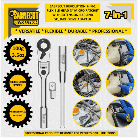 SabreCut MRSC07 180-degree flex head for easy access in tight spaces