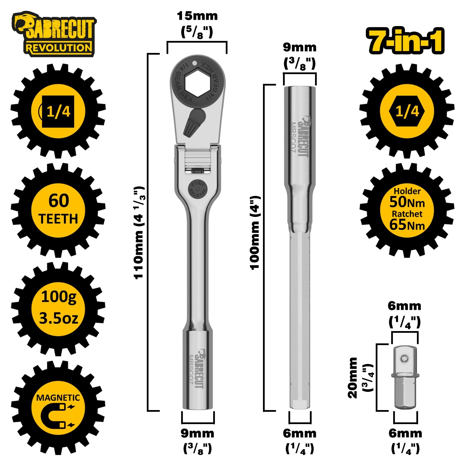 SabreCut MRSC07 extension bar enabling longer reach in hard-to-reach areas