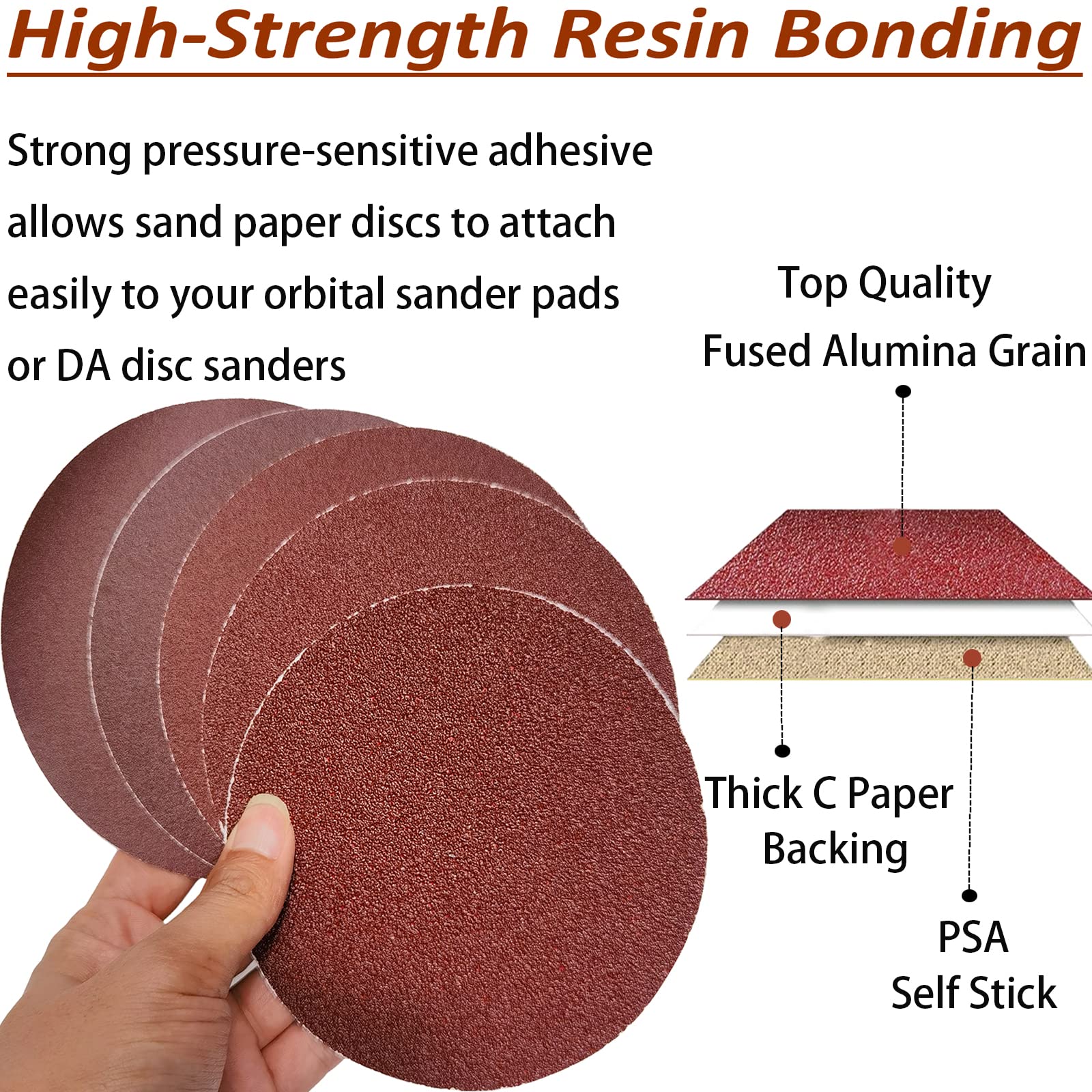 SACKORANGE 120-grit discs balance material removal and finish across surfaces.