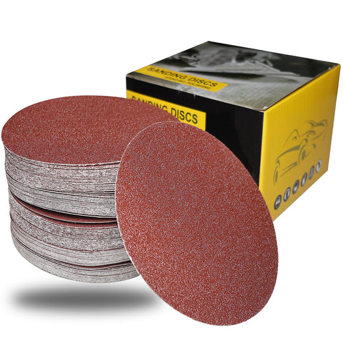 SACKORANGE 60-grit 5-inch sanding discs for fast material removal on wood and metal.