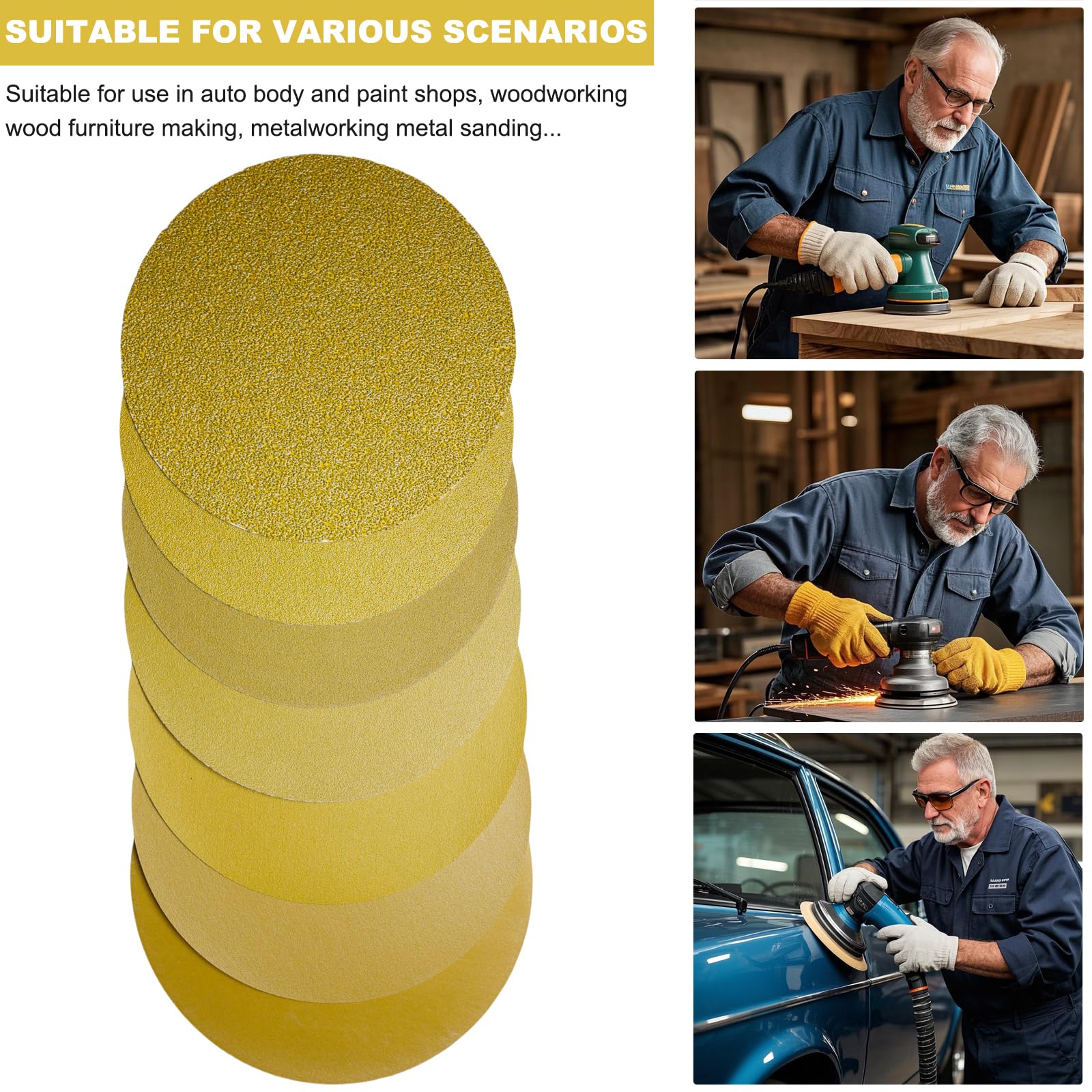 SACKORANGE 220-grit 6-inch PSA sanding disc for light shaping and surface refinement.