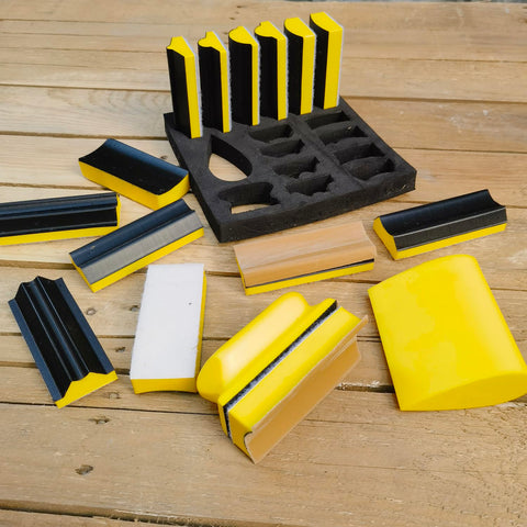 SACKORANGE easy-to-use sanding kit for DIY woodworking and refinishing tasks.