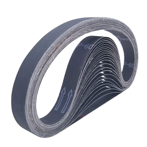 SACKORANGE sanding belts in a workshop setup ready for tasks.