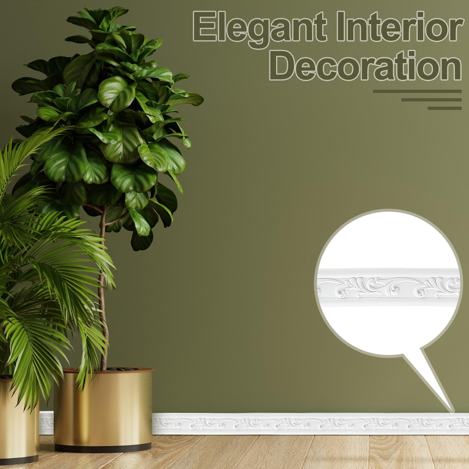 Sacubee curved surface trim adapts to corners for non destructive decoration