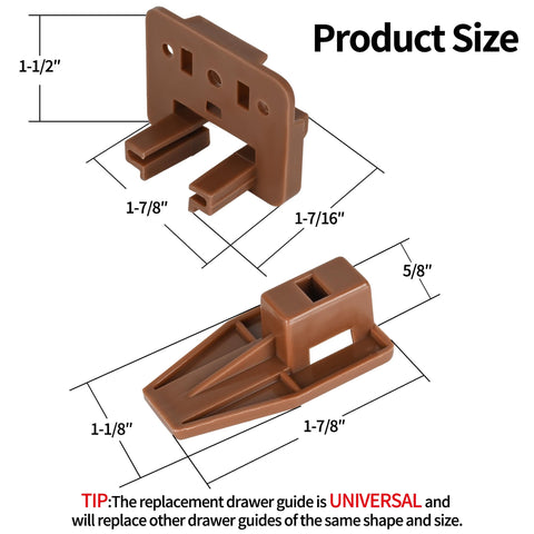 Ten track guides with screws for quick restoration
