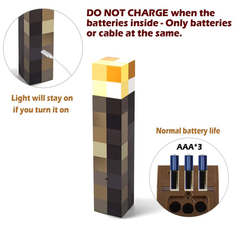 Saderoy battery compatibility feature enables independent power or USB plug-in.