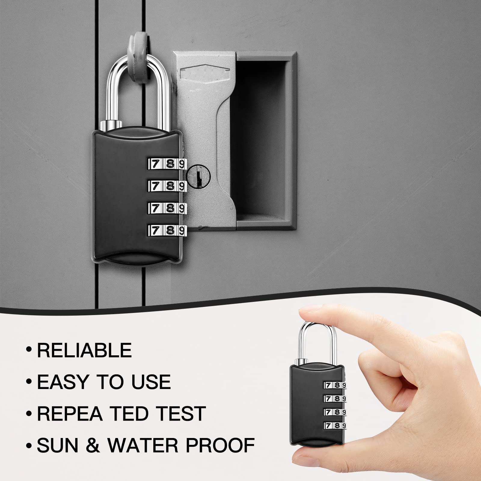 Sadnyy durable metal body and shackle for rugged protection.
