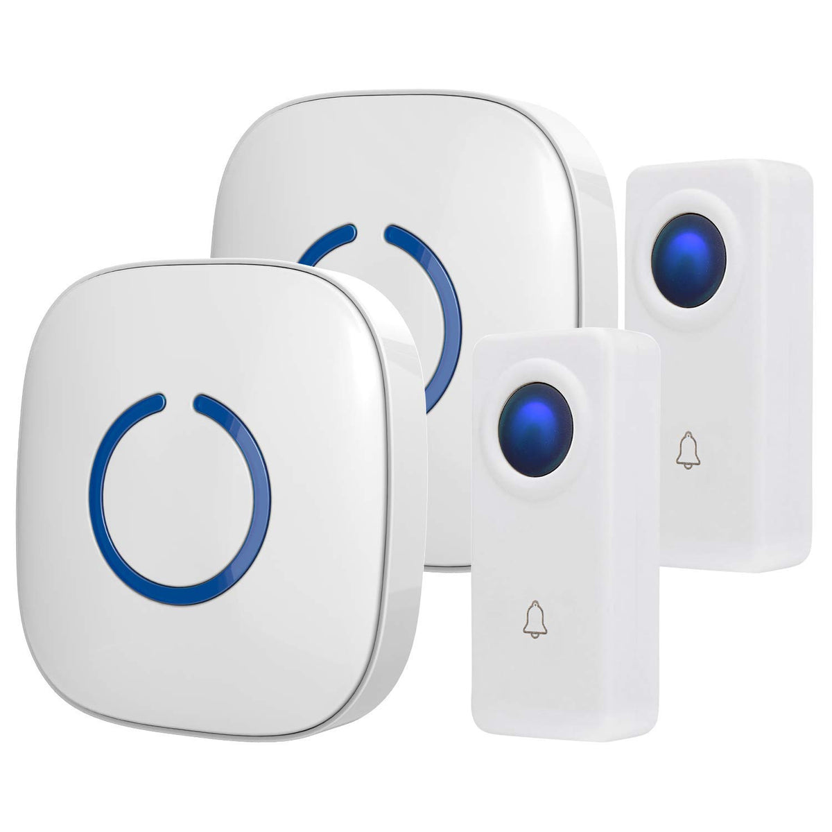 SadoTech wireless doorbell kit with two receivers for versatile home setup.
