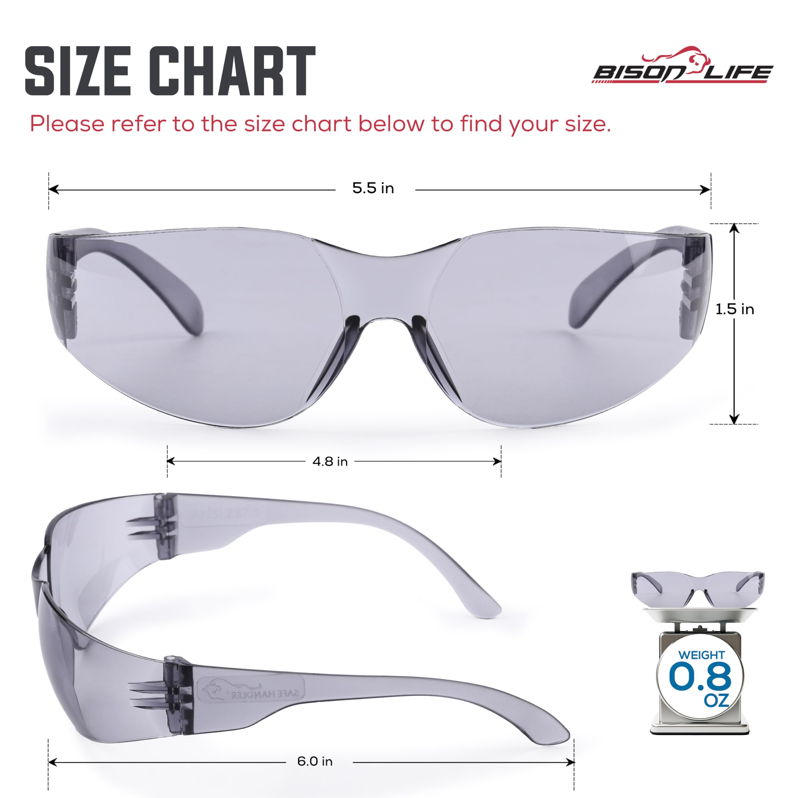 SAFE HANDLER Hyline universal-fit temples provide full brow and side protection.