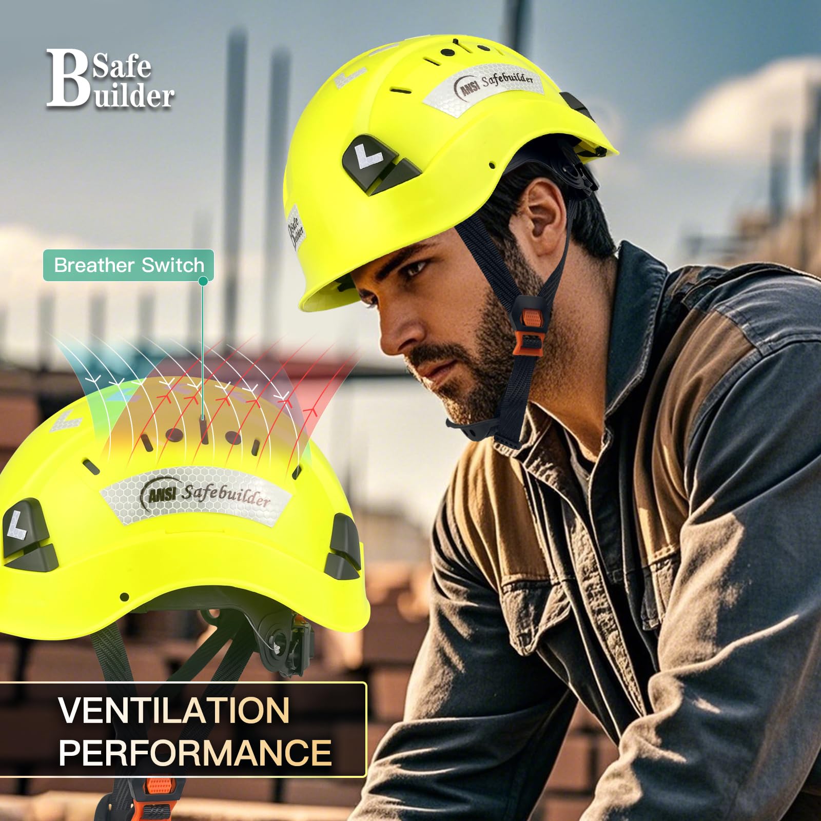 SAFEBUILDER adjustable head size range for personalized comfort