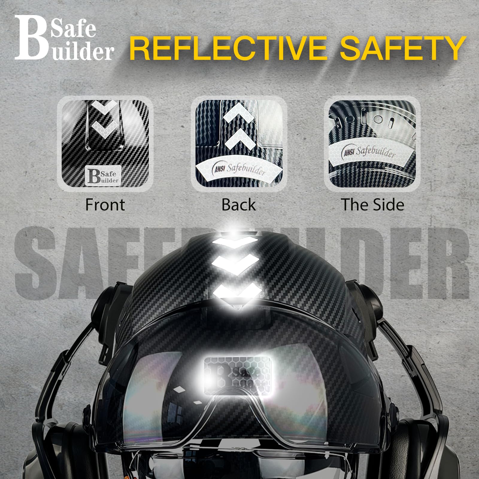 SAFEBUILDER visor inside helps keep protection in place during wear.