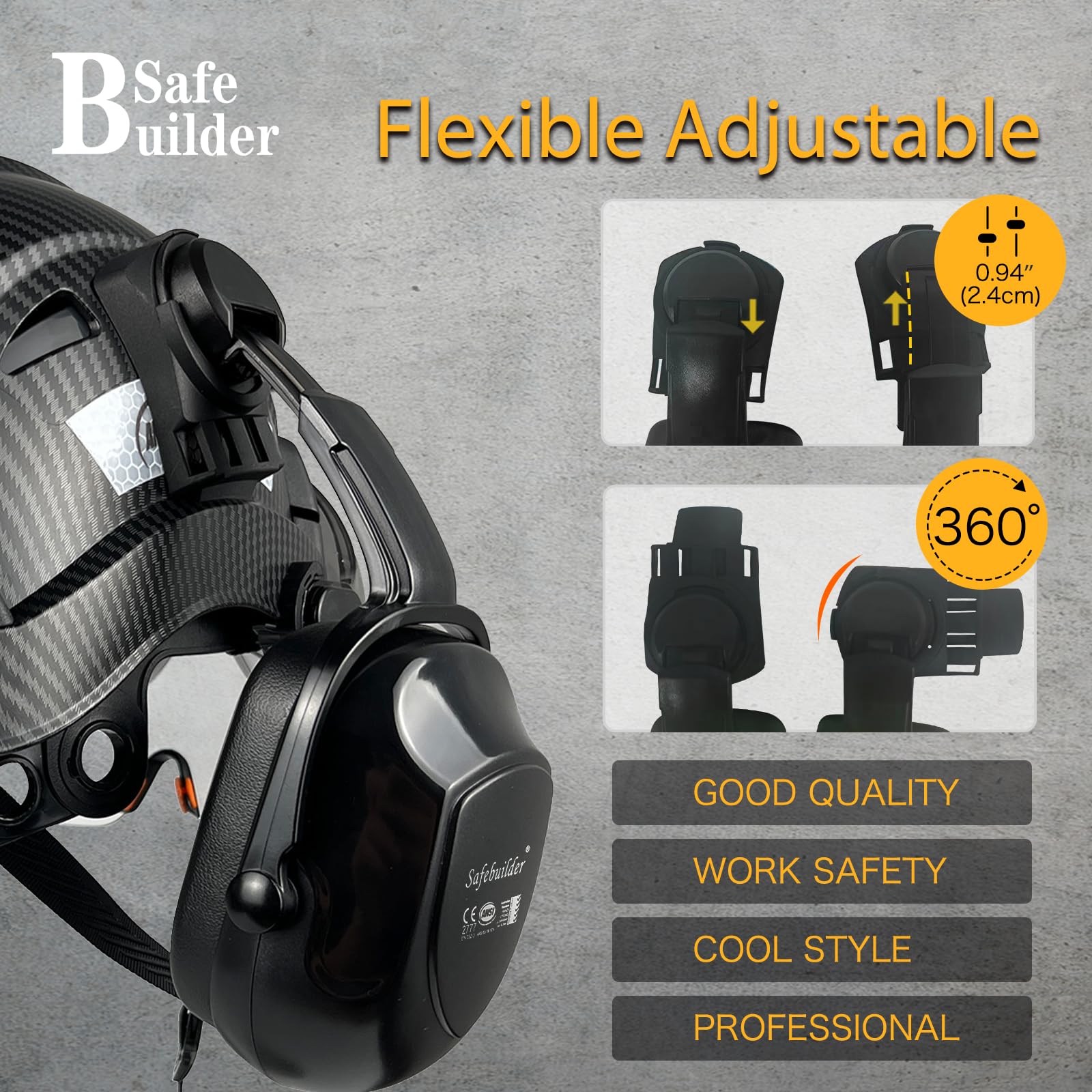 SAFEBUILDER dual-visor system with inside/outside options for versatile work environments.