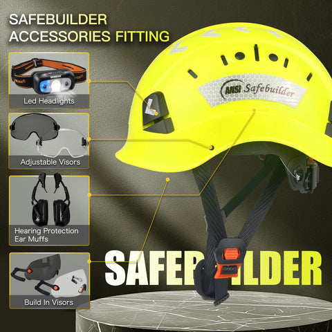 SAFEBUILDER Y-type chinstrap on hard hat for stable fit