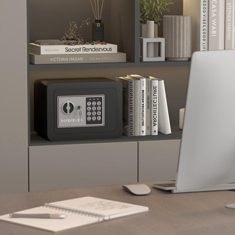 SAFEFEVER 0.23 cubic ft safe interior designed for organized storage.