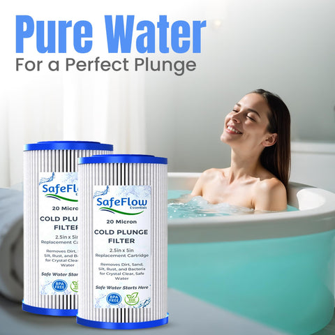 SafeFlow Essentials 20 micron filter fits Pod ice cold plunge chiller for cleaner water.