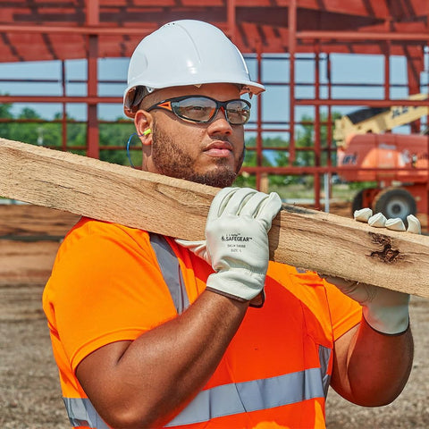 SAFEGEAR gloves during light welding tasks illustrating protection and flexibility