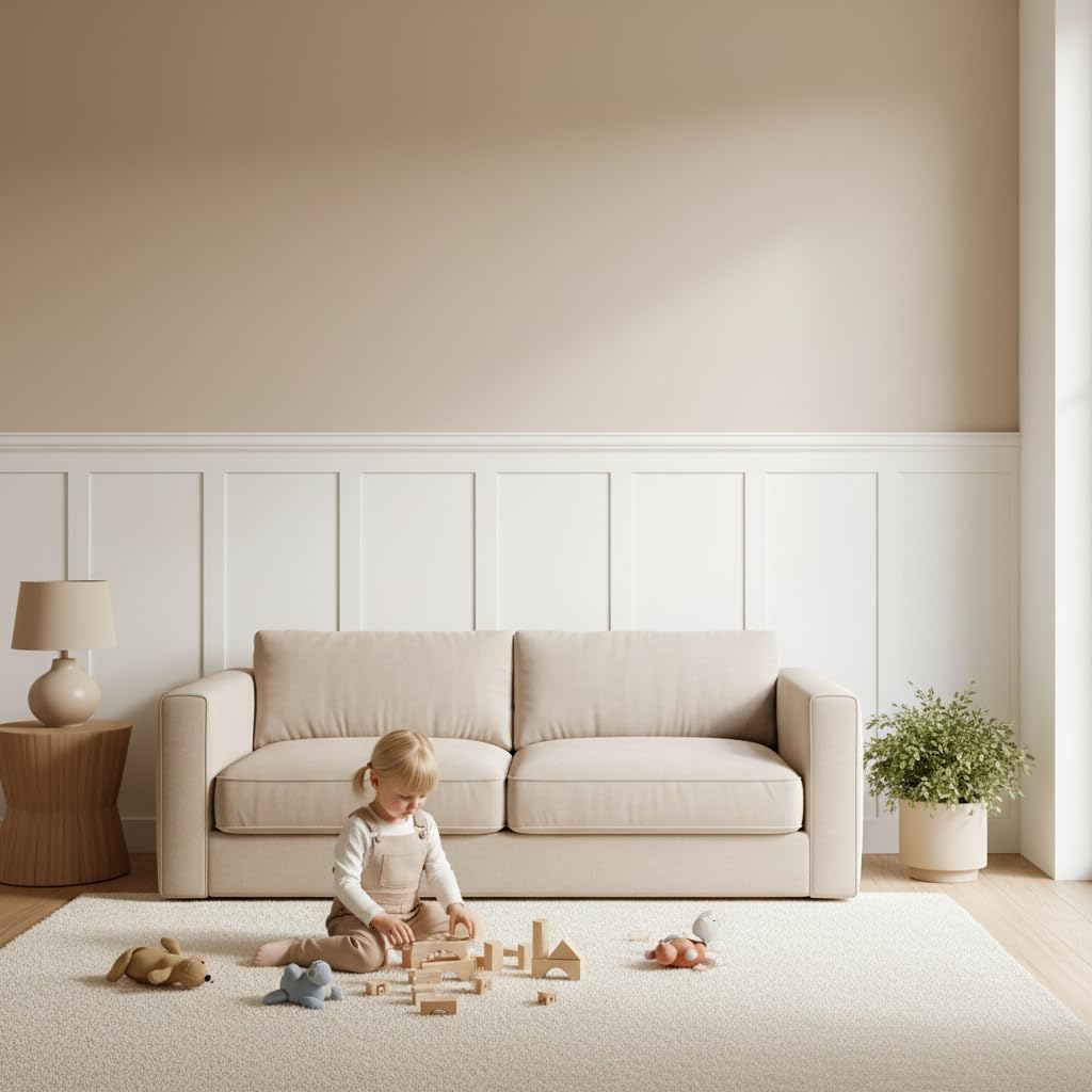 SAFERRYHOME board and batten adds depth to nursery or living room decor
