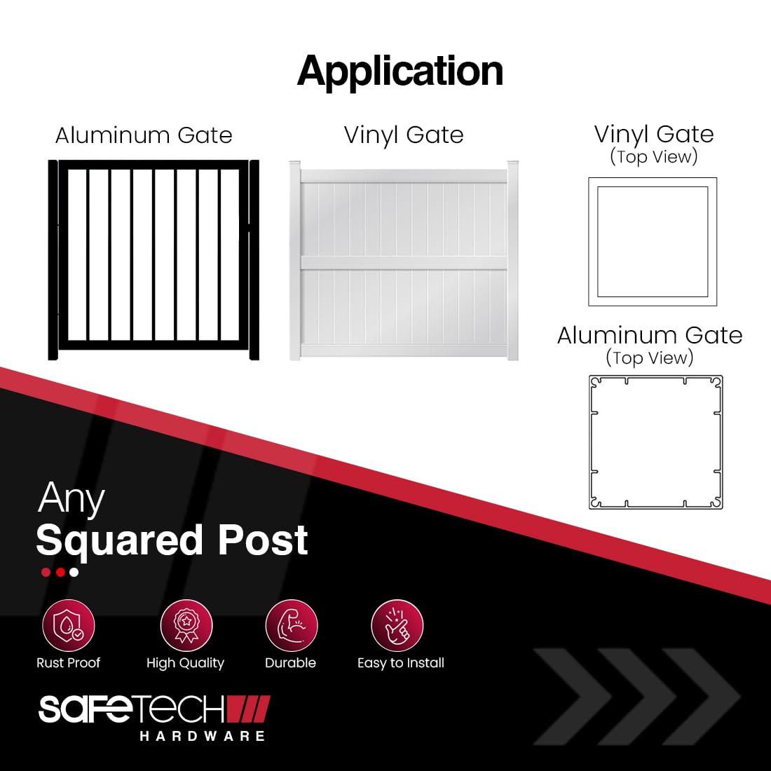 Safetech SL-25H aluminum gate latch for durable outdoor use.