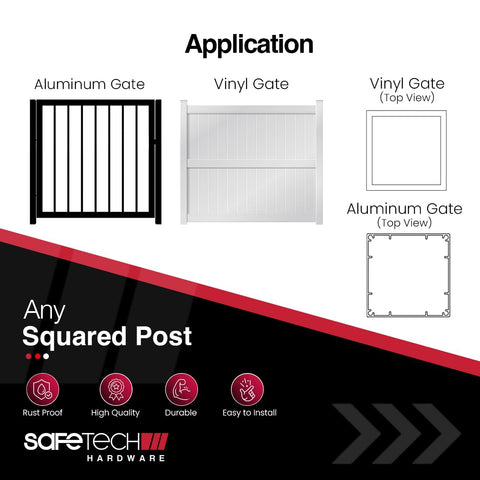 Safetech SL-25H aluminum gate latch for durable outdoor use.