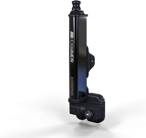 Safetech SL-25H magnetic top pull latch secures vinyl and aluminum gates.