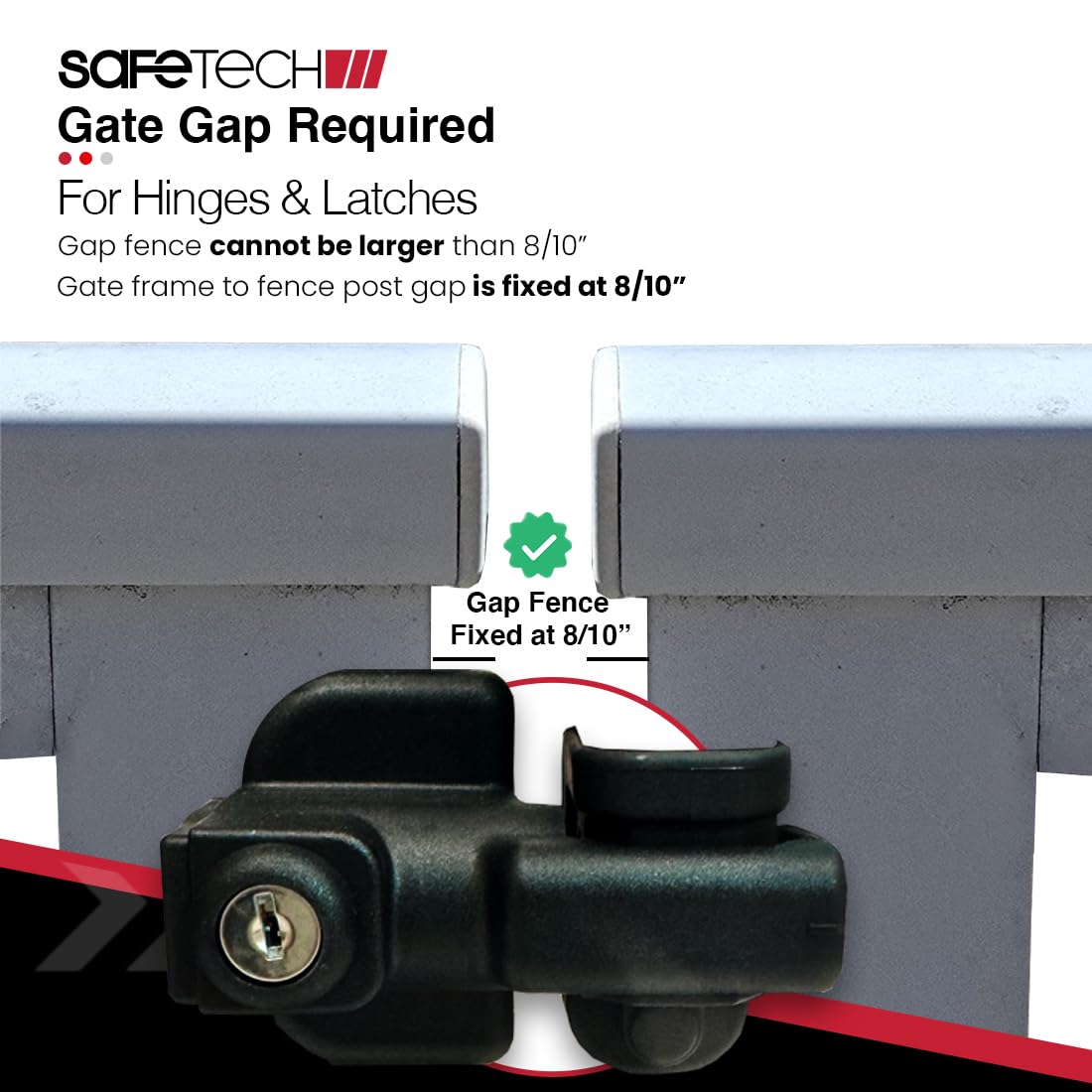 Safetech SL-25H vinyl gate compatibility for easy installation.
