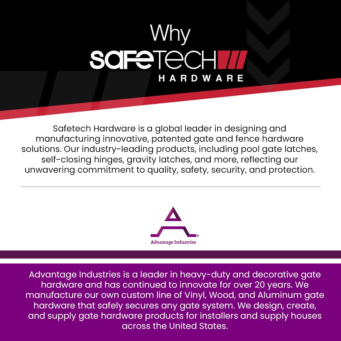 Safetech SL-25H weather resistant latch withstands outdoor conditions.