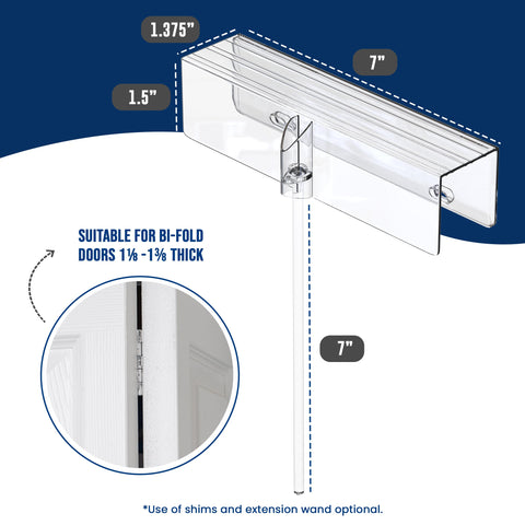 Extension wand for Safety Innovations bifold door lock enables easier access.