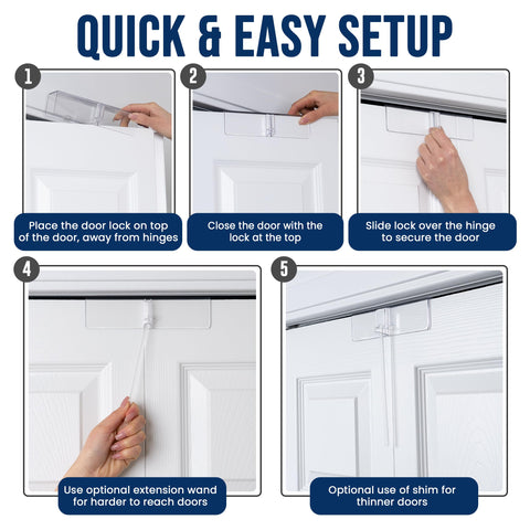 Tool-free installation of Safety Innovations lock for quick setup and reuse.