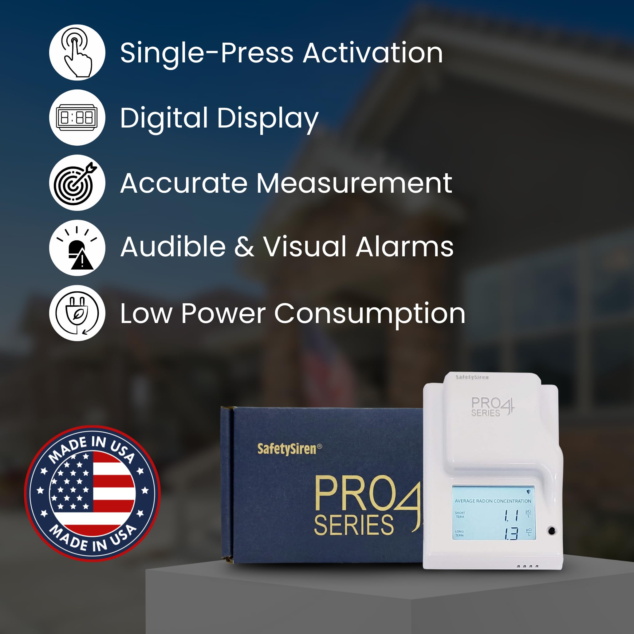 Safety Siren Pro4 display lit highlighting real-time readings in low light