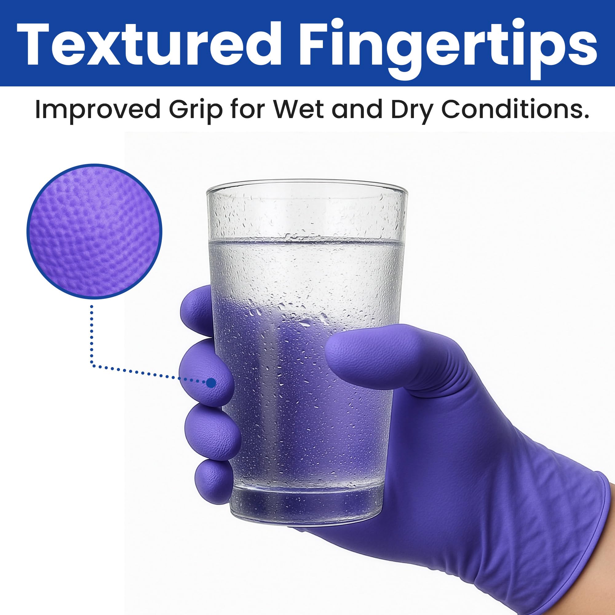 SAFEWAY ambidextrous nitrile gloves fit both hands for versatile use