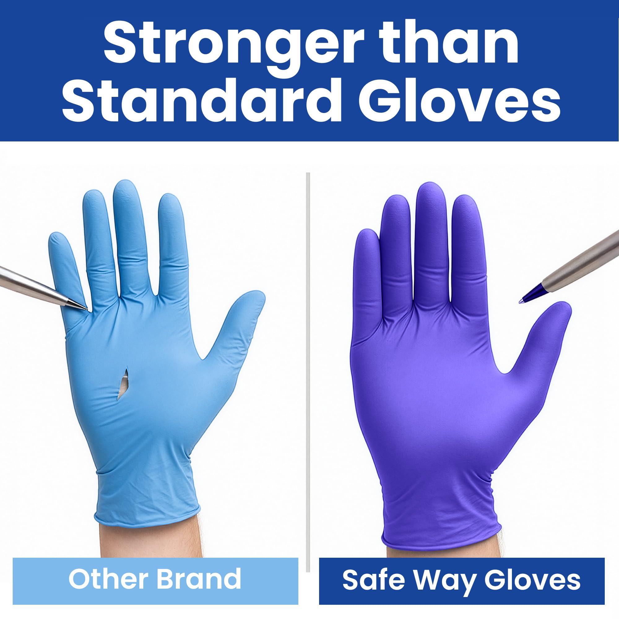 SAFEWAY heavy-duty nitrile gloves resist tears and punctures in tough tasks